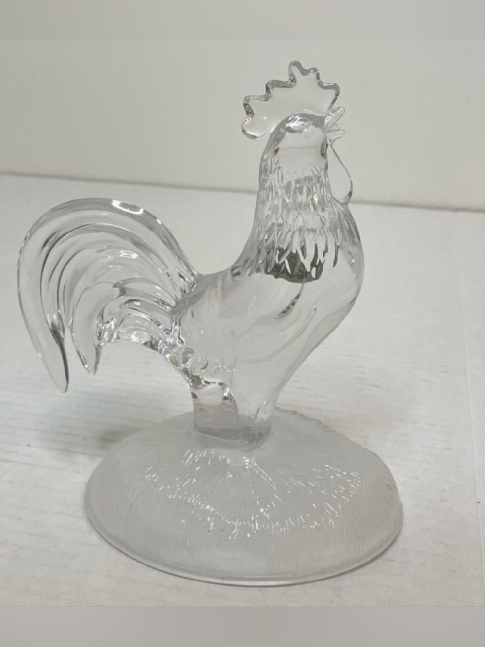 Vintage Cristal d’Arques Rooster Crystal Figurine 7” | Coq en cristal